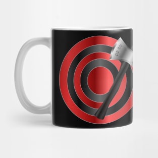 Engraved Black Handle Throwing Axe  - Black Stripe Target Mug